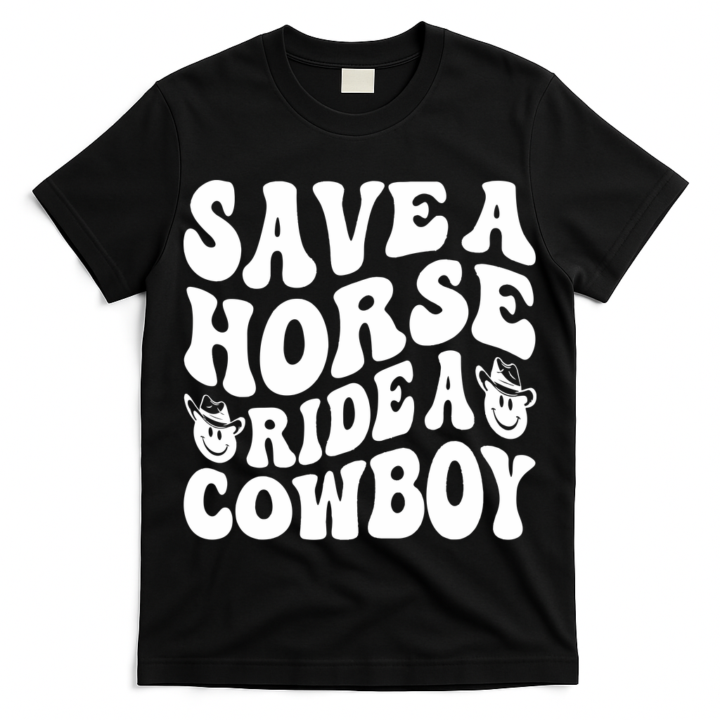 Save A Horse Ride A Cowboy Oversized Western T-Shirt