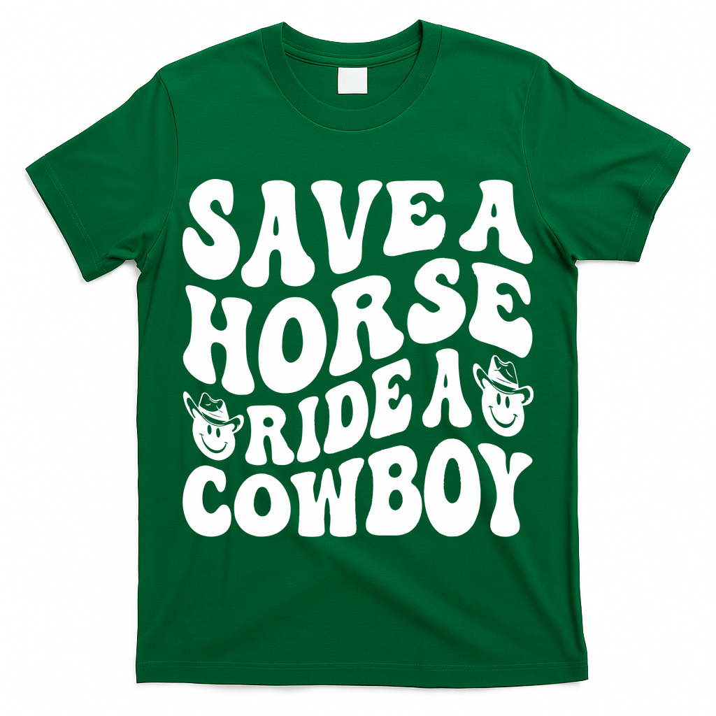 Save A Horse Ride A Cowboy Oversized Western T-Shirt
