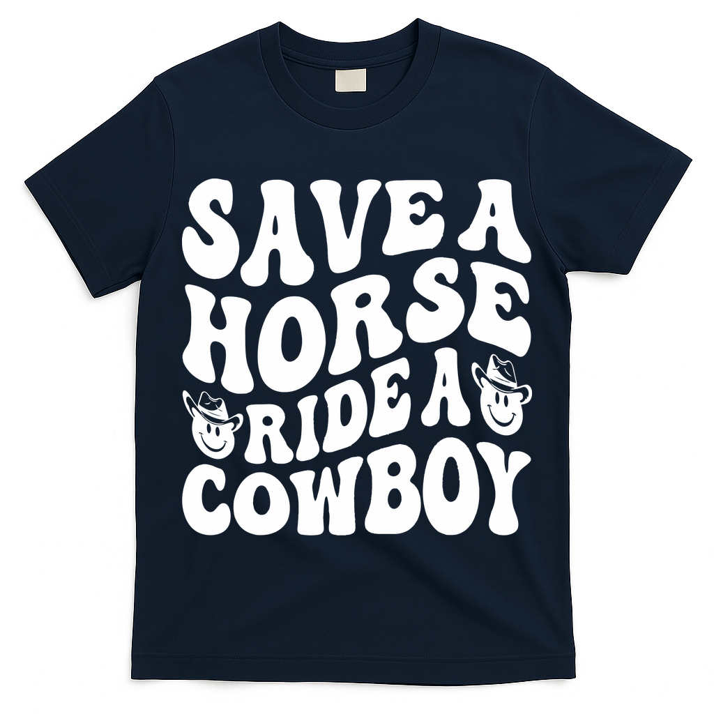 Save A Horse Ride A Cowboy Oversized Western T-Shirt
