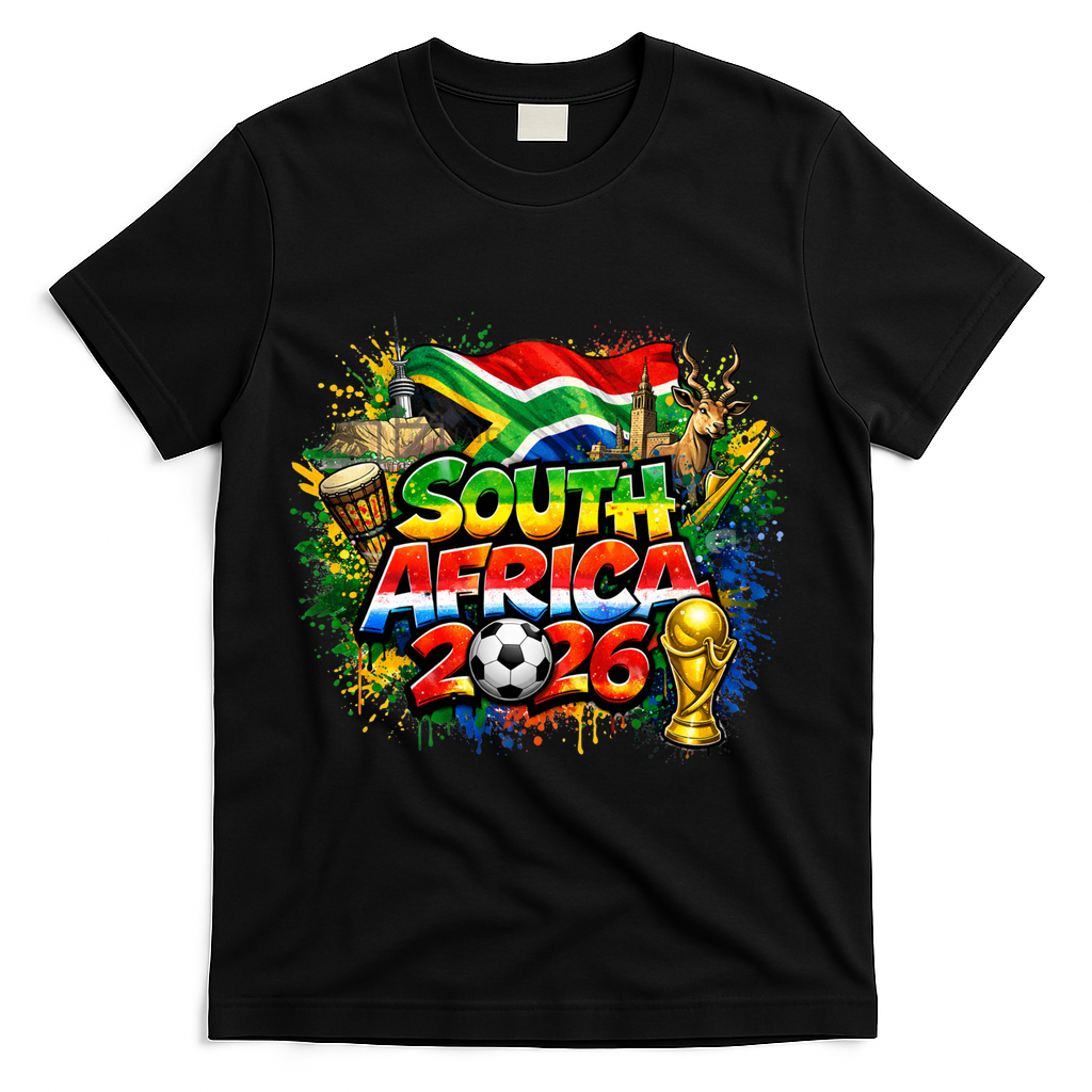 SOUTH AFRICA North America Soccer Tournament 2026 T-Shirt - Black