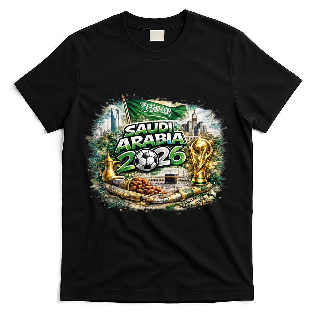 SAUDI ARABIA North America Soccer Tournament 2026 T-Shirt - Black