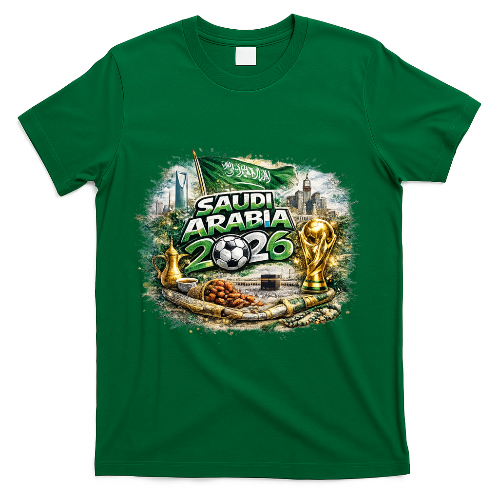 SAUDI ARABIA North America Soccer Tournament 2026 T-Shirt - Green