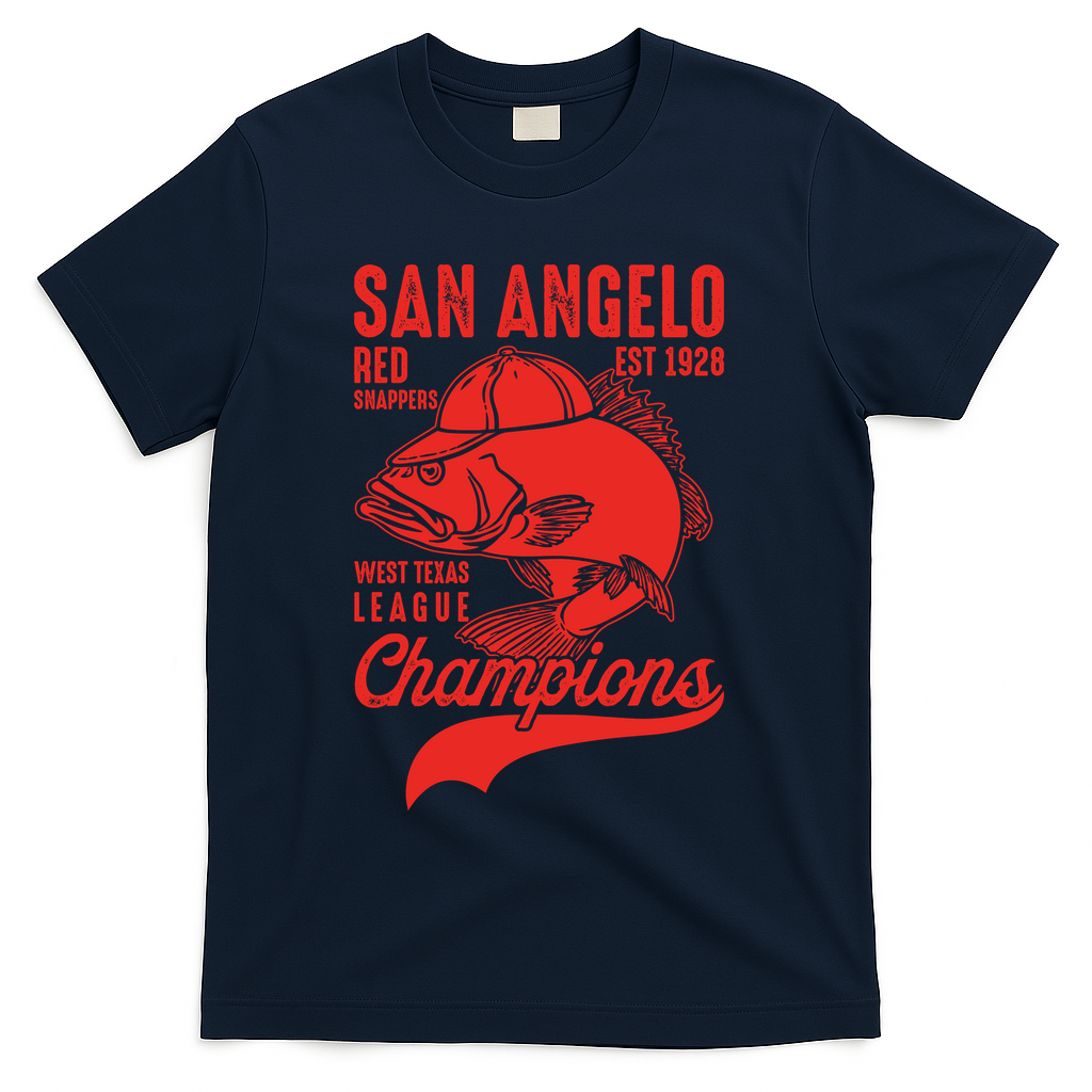 San Angelo Red Snappers West Texas League Champions T-Shirt - Navy