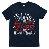 Stars And Stripes Human Rights Back And Front T-Shirt - Navy