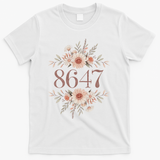 Subtle Anti Trump 8647 Flower Floral Boho President Liberal T-Shirt - White