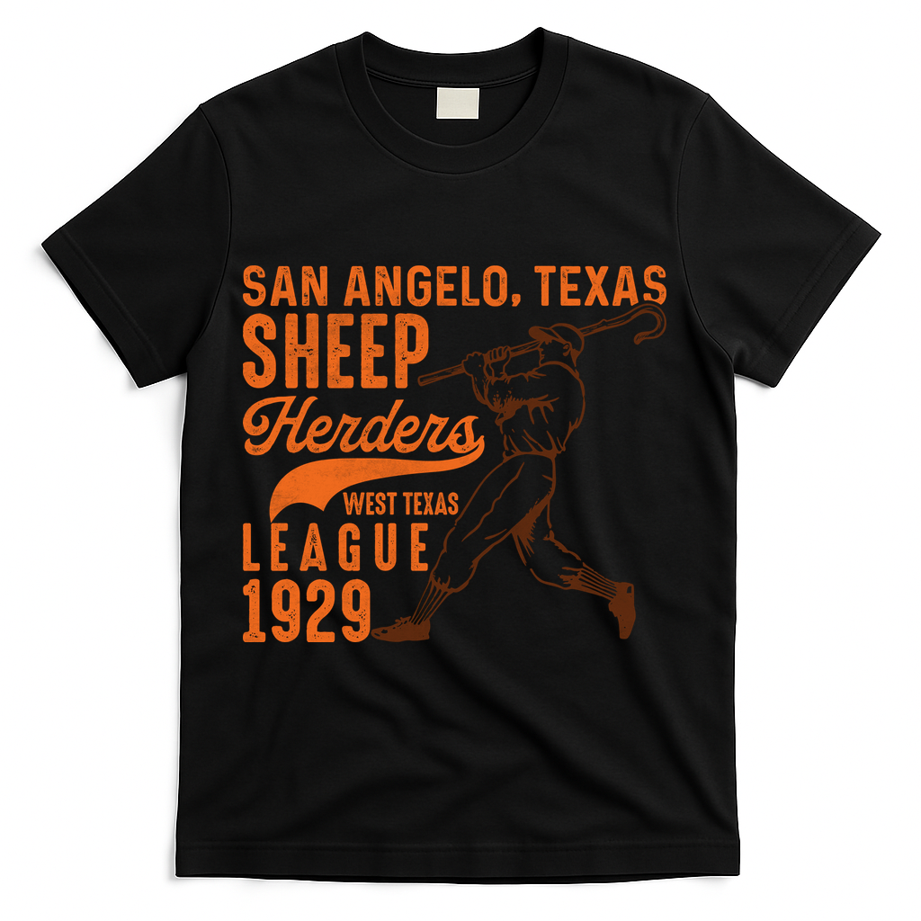 San Angelo Texas Sheep Herders Vintage Athletics T-Shirt - Black