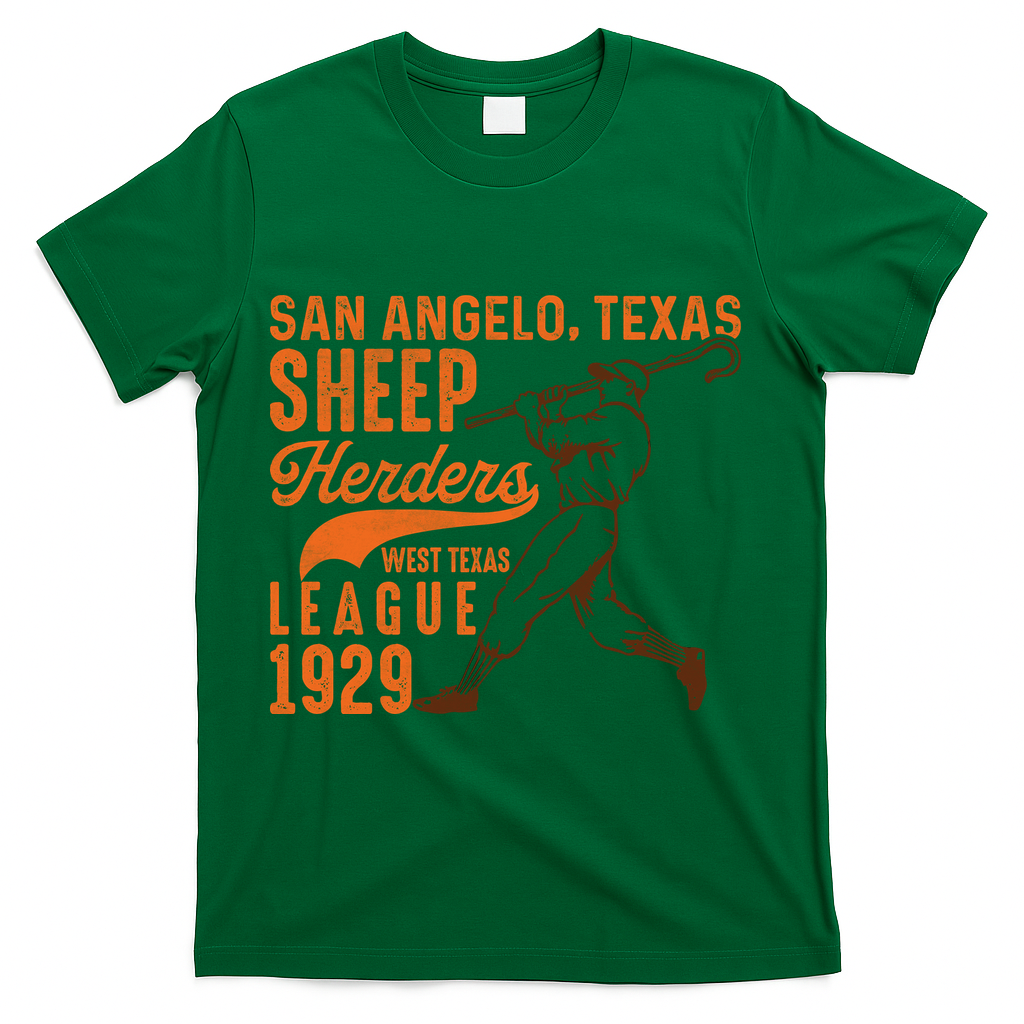 San Angelo Texas Sheep Herders Vintage Athletics T-Shirt - Green