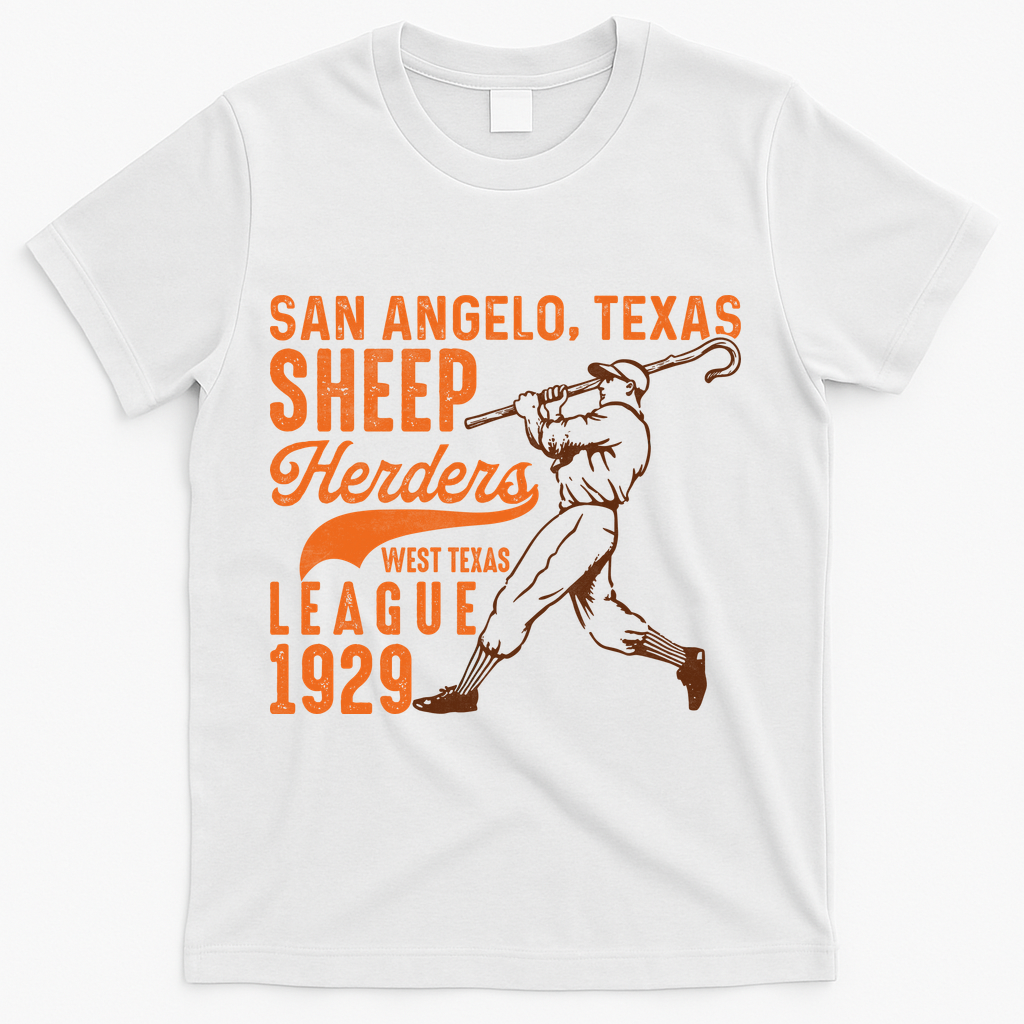 San Angelo Texas Sheep Herders Vintage Athletics T-Shirt - White