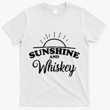 Sunshine And Whiskey Retro Summer T-Shirt - White