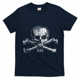 Skull & Bones 322 Distressed Skull And Crossbones T-Shirt - Navy Blue