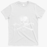 Skull & Bones 322 Distressed Skull And Crossbones T-Shirt - White