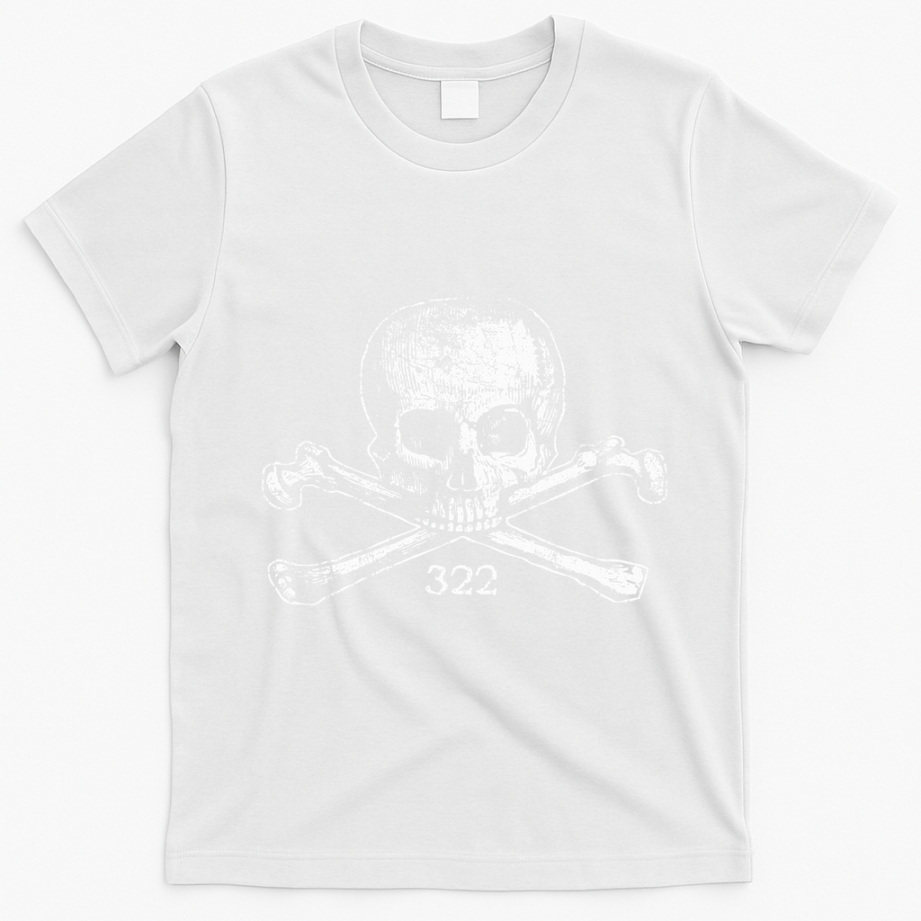 Skull & Bones 322 Distressed Skull And Crossbones T-Shirt - White