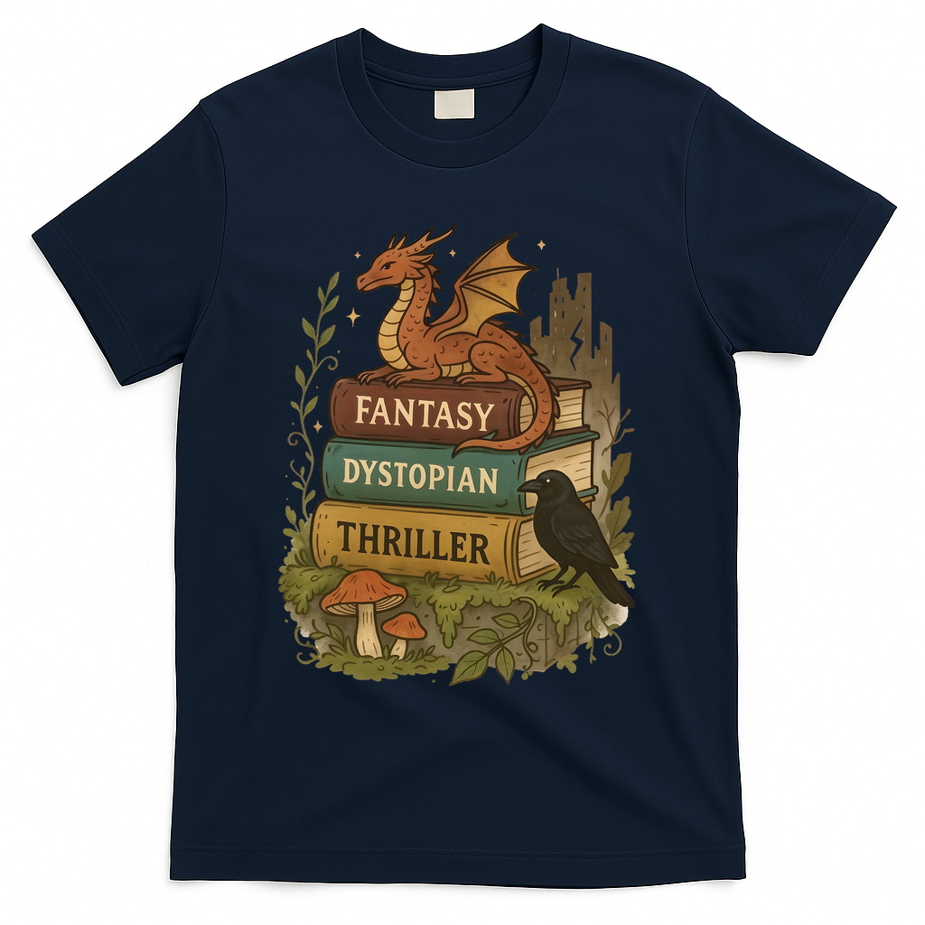 Subtle Book Anti-Trump Book Fantasy Dystopian Thriller T-Shirt - Navy
