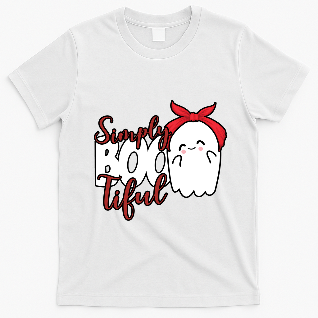 Simply Bootiful Cute Halloween Ghost T-Shirt - White
