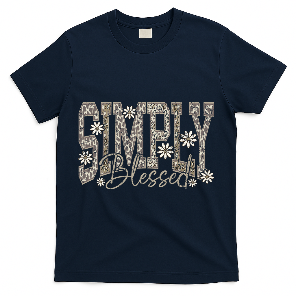 Simply Blessed Camo T-Shirt - Navy