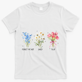 Subtle Boho Flowers Anti Trumpp  T-Shirt - White