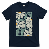 Subtle Boho Flowers Anti Trump Anti Maga Kamala Harris Voter T-Shirt - Navy