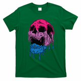 Subtle Bisexual Skull Bi Pride Flag Bisexuality T-Shirt - Irish Green
