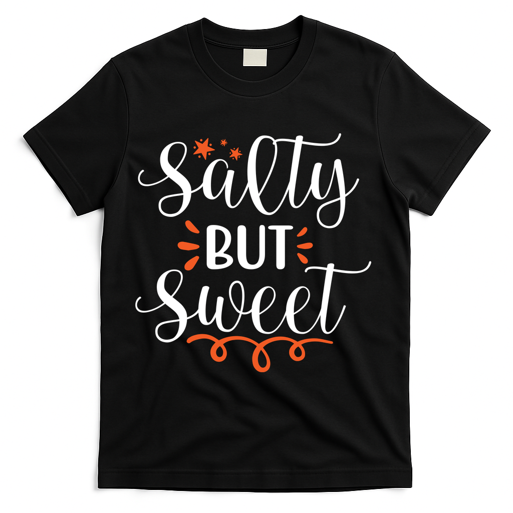 Salty But Sweet Summer Beach T-Shirt - Black