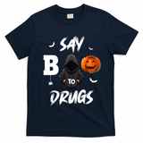 Say Boo To Drugs Halloween Pumpkin Awareness T-Shirt - Navy Blue
