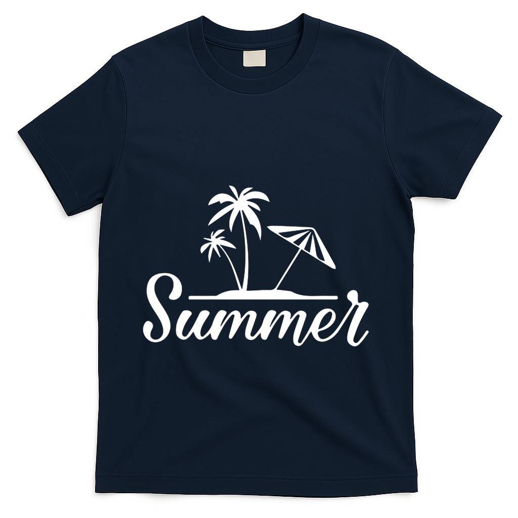 Summer Beach Tropical Vacation T-Shirt - Navy