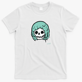 skully b with hair - White