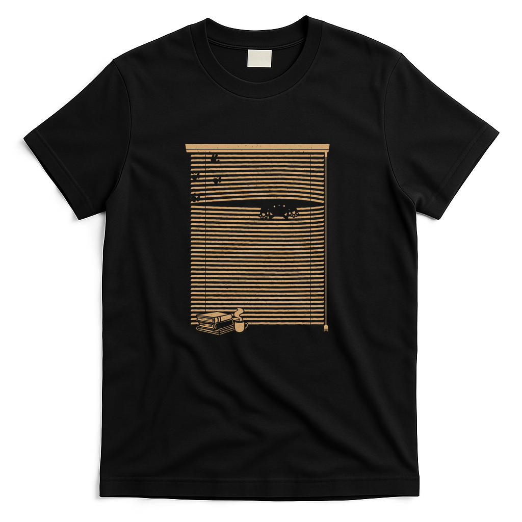 Spying Cat Black and White Window by Tobe Fonseca - Black