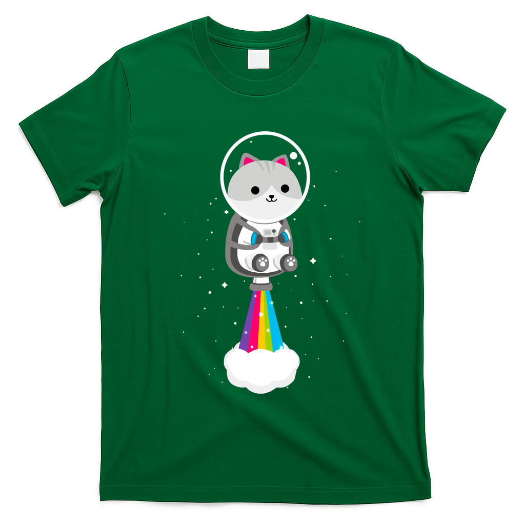 Space Cat Blasting Off T-Shirt