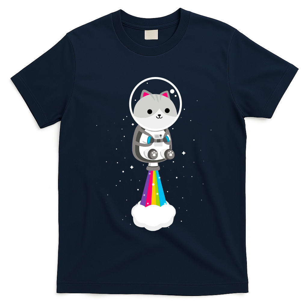 Space Cat Blasting Off T-Shirt