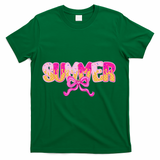 Summer Coquette Bow Ice Cream Summer Vacation Hawaii Beach T-Shirt - Green
