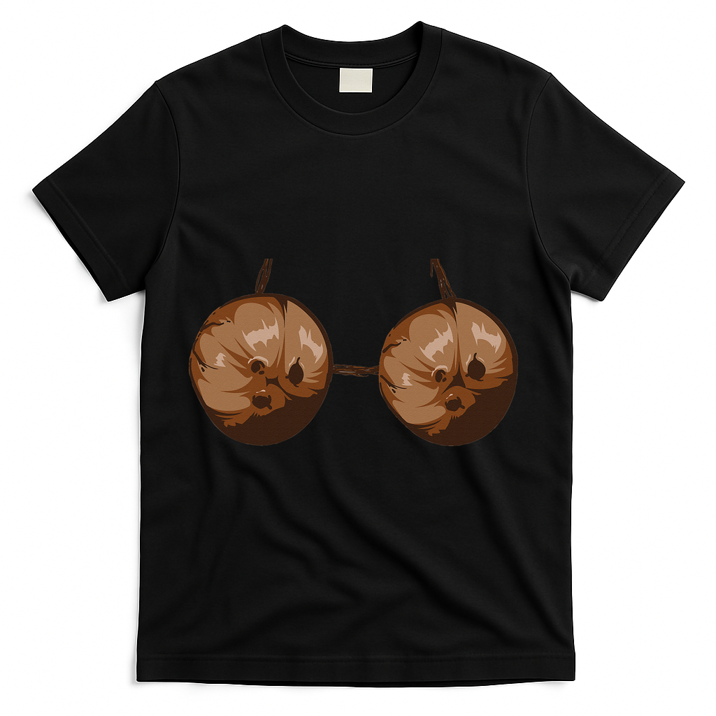 Summer Coconut Bra Halloween Costume Funny Outfit Gift T-Shirt - Black