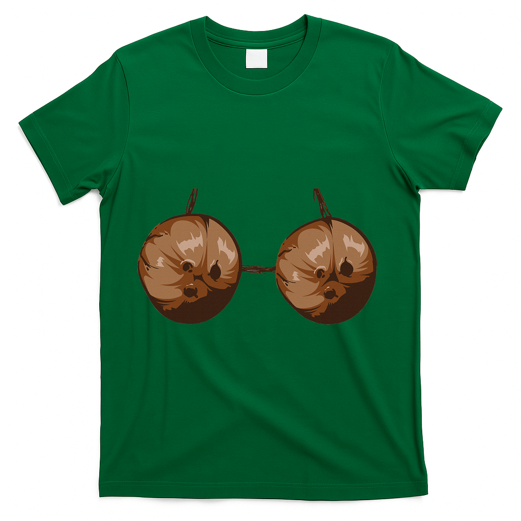 Summer Coconut Bra Halloween Costume Funny Outfit Gift T-Shirt - Green