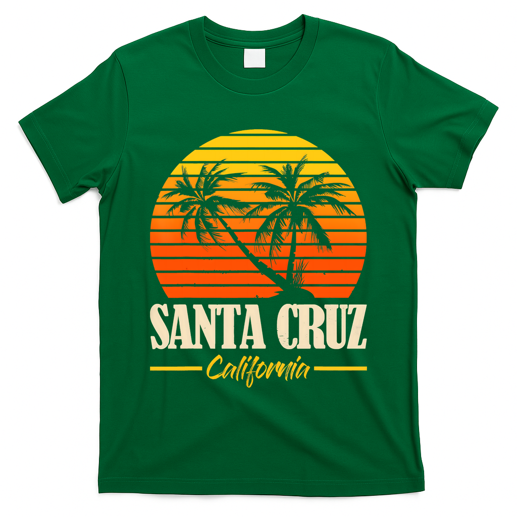 Santa Cruz California Retro Vintage Sunset Beach 70s 80s T-Shirt