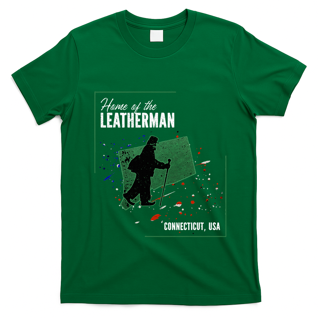 Supernatural Connecticut Cryptid Home Of The Leatherman T-Shirt - Irish Green