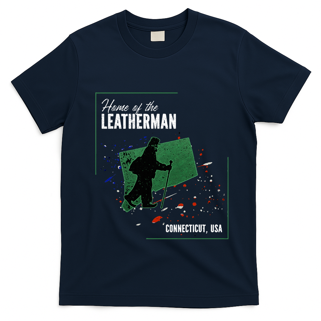 Supernatural Connecticut Cryptid Home Of The Leatherman T-Shirt - Navy Blue
