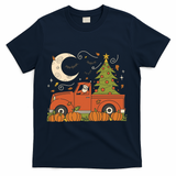 Santa Claus Christmas Holiday Truck T-Shirt - Navy
