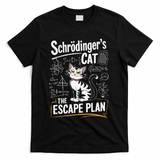 Schrodinger's Cat Escape Plan Funny School T-Shirt - Black