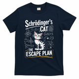 Schrodinger's Cat Escape Plan Funny School T-Shirt - Navy