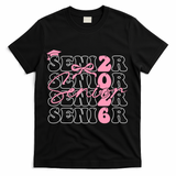 Senior Class Of 2026 Coquette Bow Graduation 26  T-Shirt - Black