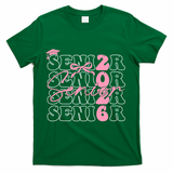 Senior Class Of 2026 Coquette Bow Graduation 26  T-Shirt - Green