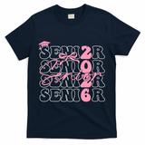 Senior Class Of 2026 Coquette Bow Graduation 26  T-Shirt - Navy