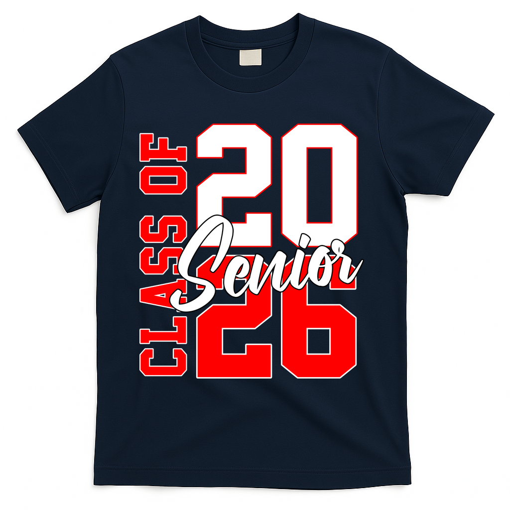 Senior Class Of 2026 Seniors School Graduation T-Shirt - Navy