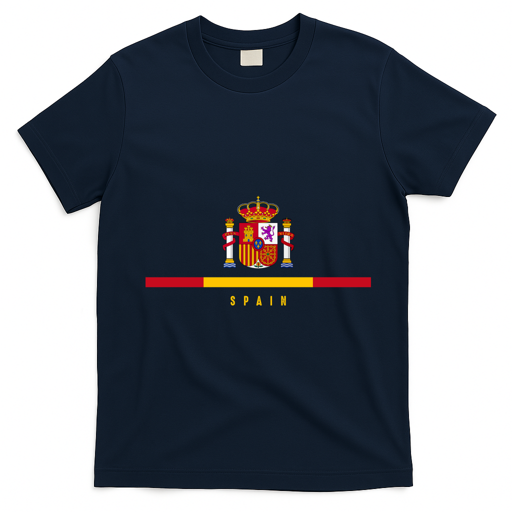 Spanish Coat Of Arms Proud Spain Fan T-Shirt - Navy Blue