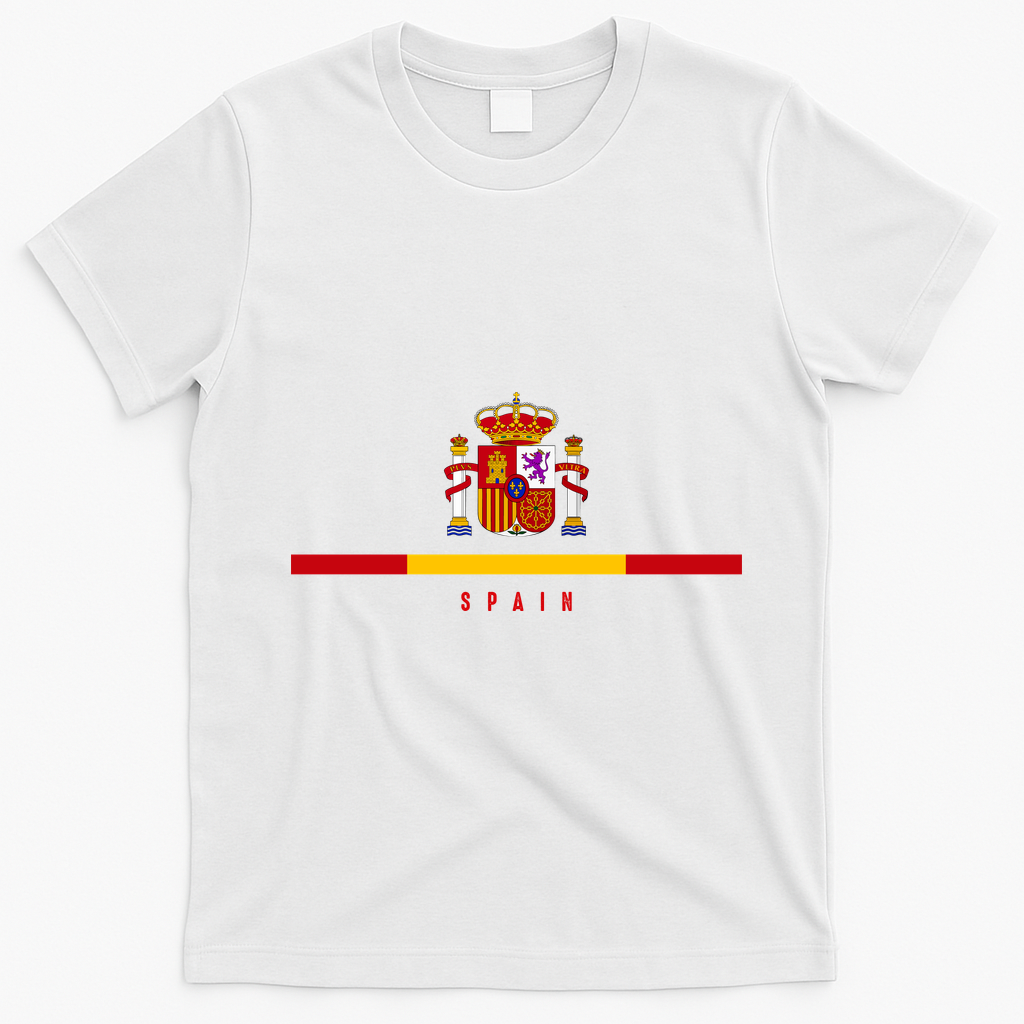 Spanish Coat Of Arms Proud Spain Fan T-Shirt - White