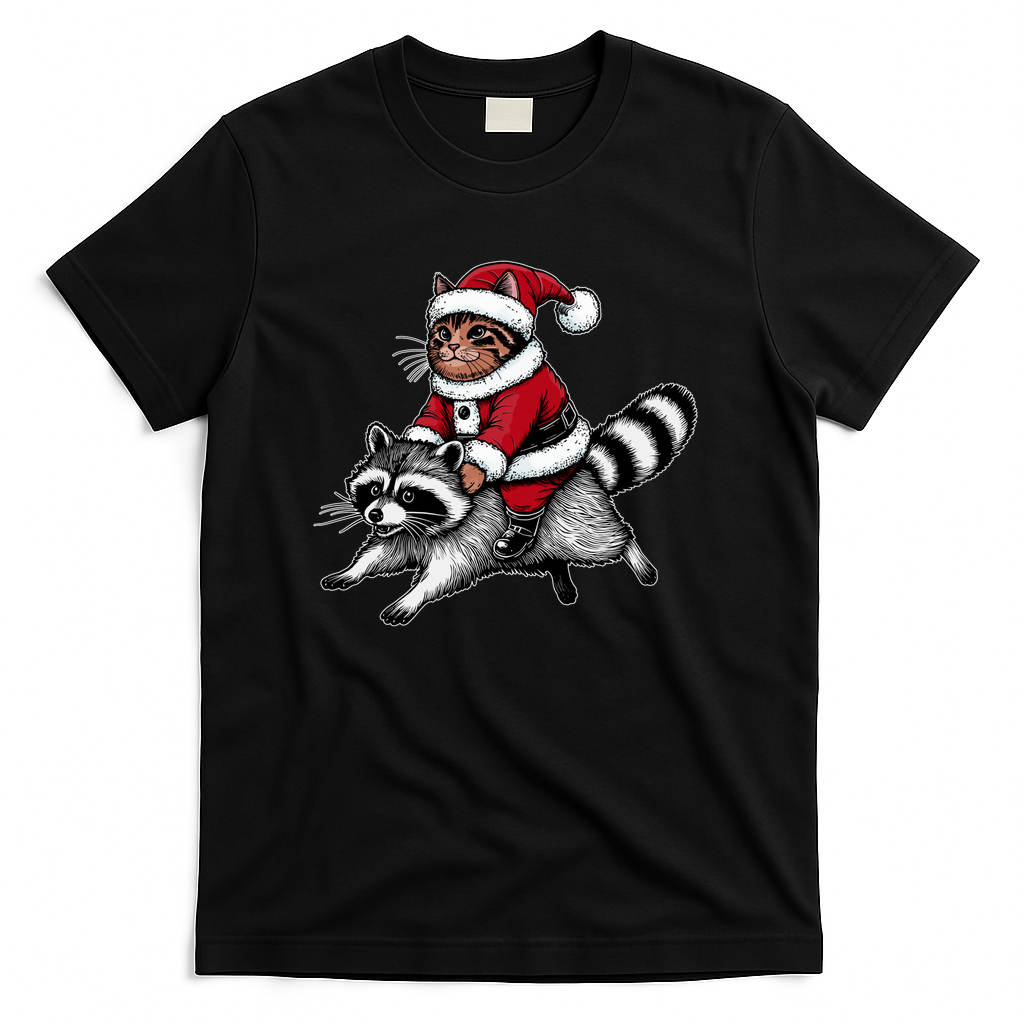 Santa Claws On A Raccoon - Black