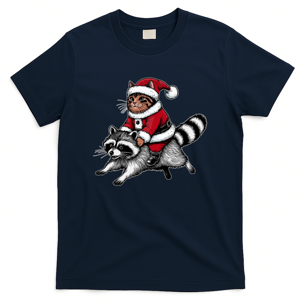 Santa Claws On A Raccoon - Navy