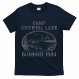 Summer Camp Retro 1980 Crystal Clear Lake Halloween Friday T-Shirt - Navy