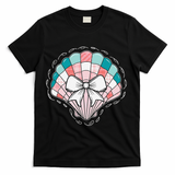 Seashell Coquette Summer Vibes Coastal Hawaii Preppy Beach T-Shirt - Black