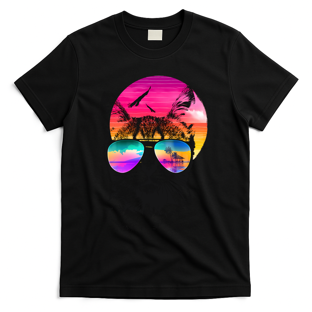 Summer Cat T-Shirt - Black