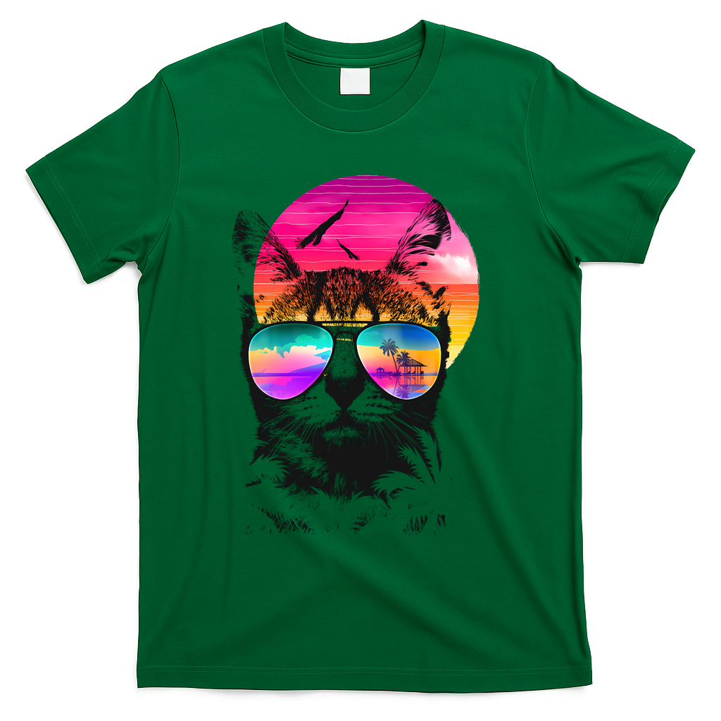 Summer Cat T-Shirt - Green